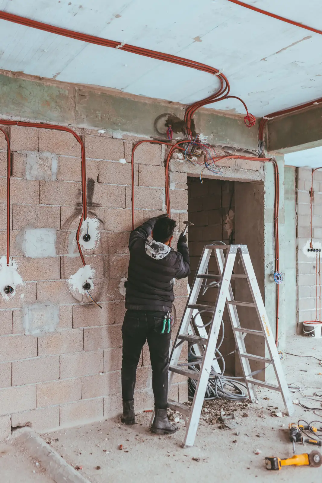 First-fix conduit and back boxes on site, for surge protection in Salt Lake City